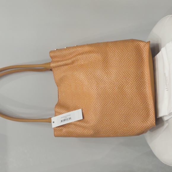 HAMMITT Oliver Medium Gold Fall apricot snake print Tan pumpkin tote Purse New